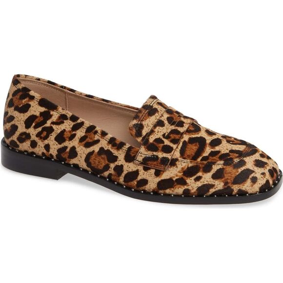 Something Navy Amado Genuine Calf Hair Loafer in Natural Leopard Size 9.5 - Picture 1 of 10